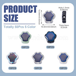 50шт 5 цвета стеклянные бусины&nbsp;GLAA-SP0001-58