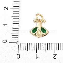 真鍮の舗装キュービックジルコニアチャーム  18KGP本金メッキ  丸カン付き  昆虫  11x10.5x3mm  穴：3.5mm&nbsp;KK-Q096-14B-G