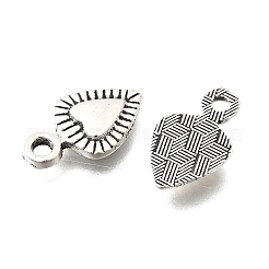 合金のチベット風チャーム  アンティークシルバー  ハートチャーム  13x8x1.5mm  穴：1.8mm&nbsp;FIND-D042-01A-AS