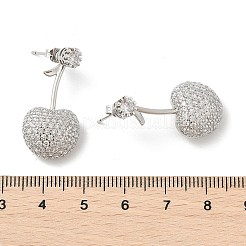 Pendientes de latón con micropavé de circonitas cúbicas&nbsp;EJEW-M077-12P-01