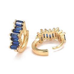 Прямоугольные серьги-кольца с кубическим цирконием&nbsp;EJEW-A069-16G-D