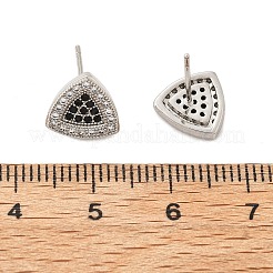 Серьги-гвоздики из латуни с микропаве из кубического циркония для женщин&nbsp;EJEW-G428-11P-03