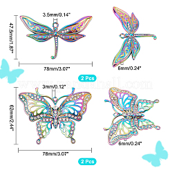 4 pendentif en alliage de couleur arc-en-ciel plaqué à 2 styles&nbsp;FIND-CA0004-56