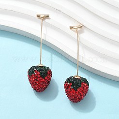 Серьги-гвоздики из цинкового сплава со стразами&nbsp;EJEW-E314-01G