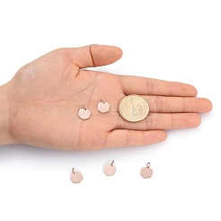 ステンレススチールチャーム201個  手動研磨  六角  ローズゴールド  11.5x10.5x1mm  穴：3.5mm&nbsp;STAS-S105-T626-3