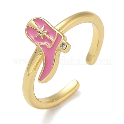 Offene Manschettenringe aus Messing mit Mikropflaster und Zirkonia für Damen&nbsp;KK-K392-59G-03