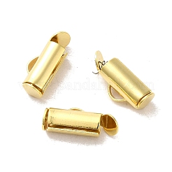 真鍮製コードエンドパーツ  カドミウムフリー＆鉛フリー  コラム  24KGP本金メッキ  10x4mm  穴：1mm  内径：3mm&nbsp;FIND-Z039-22B-G