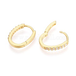 925 овальные серьги-кольца из стерлингового серебра с микропаве из прозрачных кубических цирконий STER-N017-13G