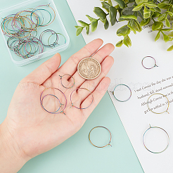 40 шт. 4 цвета вакуумное покрытие pvd хирургическая нержавеющая сталь 316l фурнитура для сережек-колец STAS-PH0001-60M