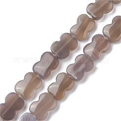 天然石グレーアゲートビーズ連売り  蝶結び  16~16.5x12.5~13x5~5.5mm  穴：1.4mm  約13個/連  8.46''（21.5センチメートル）&nbsp;G-K359-D03-01