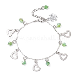 Браслеты с подвесками из нержавеющей стали и сплава 304 со стразами&nbsp;BJEW-JB12447-01