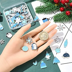 50 шт. 25 стиля подвески из сплава и эмали на зимнюю тематику ENAM-YW0005-59