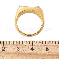 Прямоугольные натуральные кварцевые кристаллы кольца для пальцев&nbsp;RJEW-D303-02G-02