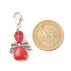 Decorazioni pendenti in turchese sintetico tinto&nbsp;HJEW-JM00672-02