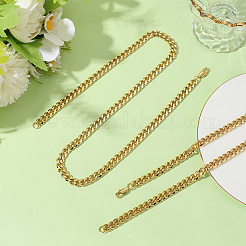 2 шт. 7 мм кубинские звенья из нержавеющей стали ожерелья для женщин и мужчин&nbsp;NJEW-BBC0001-39A