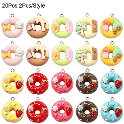 20шт 10 цвета непрозрачной смолы имитация еды подвески CRES-YW0001-31