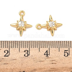 Подвески в виде звезд из латуни с микропаве из кубического циркония&nbsp;KK-A281-13D-G
