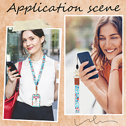 Наборы держателей для бейджей из ПВХ с цветочным узором AJEW-SC0002-26C