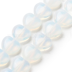 オパールビーズ連売り  ハート  11~11.5x12x6mm  穴：1.1mm  約36個/連  15.35インチ（39cm）&nbsp;G-B022-24C