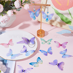 100 шт. 10-х цветный градиентный цветной 2-слойный фибровый тюль с украшениями&nbsp;FIND-SC0005-81