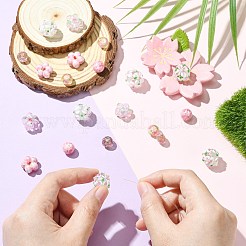 21pcs 7 Arten handgemachte Bunte Malerei-Perlen&nbsp;LAMP-CJ0003-06