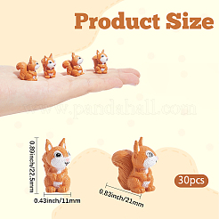 30 шт. ПВХ пластиковые миниатюрные украшения в виде белки&nbsp;DJEW-SP0001-27