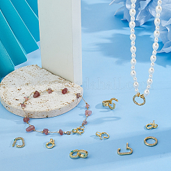 10 шт. 5 стиля застежки-крутилки из латуни с микропаве из прозрачного кубического циркония&nbsp;ZIRC-HS0001-20