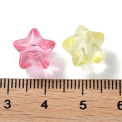 透明なアクリルビーズ  スター  ミックスカラー  11x11.5x9.5mm  穴：2mm&nbsp;X-PACR-C007-04