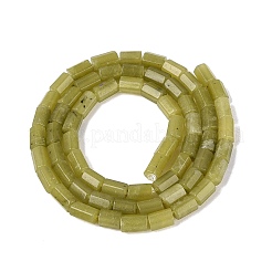 天然石レモンジェイド翡翠ビーズ連売り  六角柱  5~7.5x3.5~4.5mm  穴：0.6~0.8mm  約57~64個/連  14.76~15.55インチ（37.5~39.5cm）&nbsp;GG-N002-01A-21