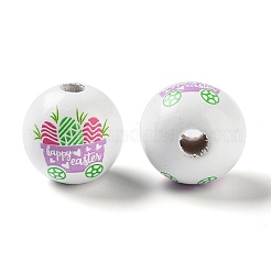 Пасхальная тема набивные деревянные европейские бусы WOOD-M010-02D