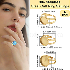 6 шт. 3 стиля манжетных колец из нержавеющей стали 304&nbsp;STAS-BBC0008-14G
