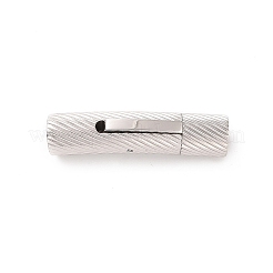 変色防止コラム 304 ステンレススチール製バヨネットネックレス留め具  ステンレス鋼色  30x8x7mm  穴：5mm&nbsp;STAS-O035-5mm-03