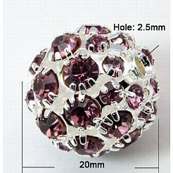 Латунные бусины со стразами &nbsp;RB-Q165-3