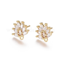 Латунные серьги с цирконом&nbsp;EJEW-E257-03G