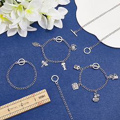 12шт. браслеты из витой цепи из нержавеющей стали 304&nbsp;BJEW-SC0001-61P