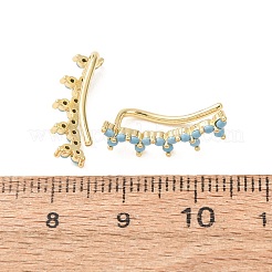 Boucles d'oreilles en laiton micro pavé de zircons cubiques&nbsp;KK-CBAA351-18G-01