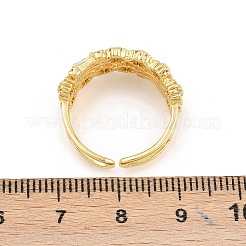 Манжеты из латуни с микро паве кубический цирконий для женщин RJEW-Z113-50G