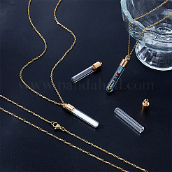 Kit fai da te per realizzare collane con ciondoli in bottiglia di vetro e acciaio inossidabile 304&nbsp;DIY-HS0001-51G