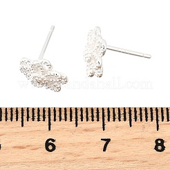 925 серьга-гвоздик из стерлингового серебра с цветком&nbsp;EJEW-Q030-03S