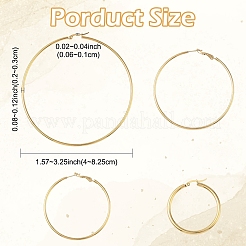4 пара серег-колец из нержавеющей стали 4 стилей&nbsp;EJEW-YW0001-14G
