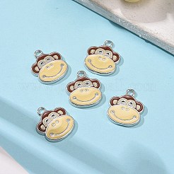 合金エナメルチャーム  サル  鉛フリー及びカドミウムフリー  プラチナ  カラフル  約19mm長  16 mm幅  厚さ1mm  穴：1.5mm&nbsp;EA217Y