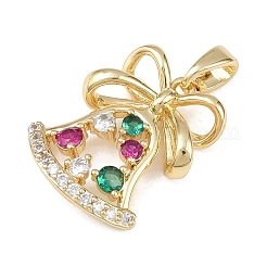 Рождественские латунные подвески с микропаве из фианита KK-K413-02G