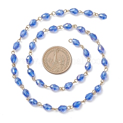 Цепочки из овальных стеклянных бусин&nbsp;AJEW-JB01471