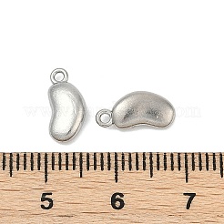 304ステンレススチールチャーム  豆のチャーム  変色防止  ステンレス鋼色  11x5.5x3mm  穴：1.2mm&nbsp;STAS-E500-03P