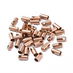 イオンプレーティング（IP）304ステンレススチールコードエンド  エンドキャップ  コラム  ローズゴールド  9.5x4.5mm  穴：2mm  内径：4mm&nbsp;STAS-F232-01G-RG