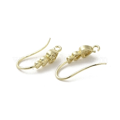 Crochets d'oreille en laiton avec micro pave zircone cubique&nbsp;KK-C048-13B-G