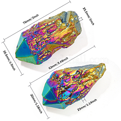 2 шт. 2 стиля гальванизированный натуральный кварцевый кристалл дисплей украшения G-CA0001-60