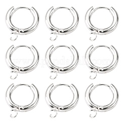 201 фурнитура для сережек-колец Huggie Hoop из нержавеющей стали STAS-P283-01C-S