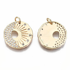 Латунные микропаве прозрачные подвески с фианитом KK-S356-224G-NF