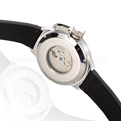 ステンレス鋼の革の腕時計  機械式時計  ブラック＆オレンジ  265x20~24mm  ウォッチヘッド：52x60x15mm&nbsp;WACH-A002-11
